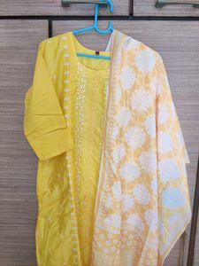 Pure Chanderi Heavy Embroidered Kurts Set