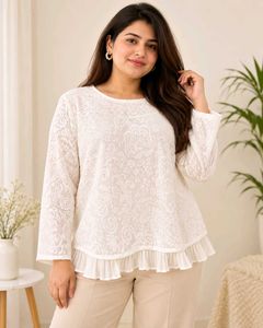 White Lace Trim Top
