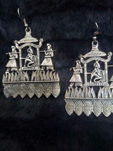 Oxidized Silver Tribal Earrings