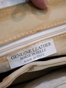 White Ostrich Embossed Handbag