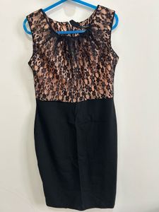 Elegant Black Lace Sheath Dress- Park Avenue