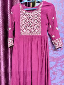 Embroidered Purple Kurta