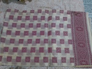 Elegant Cream & Maroon Saree