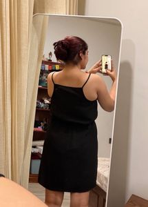 Black Ruffle Spaghetti Strap Dress