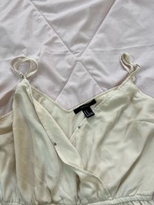 Forever-21 Women's Cream Romper Jumpsuit Size M