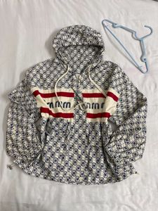 Retro Patterned Windbreaker Jacket