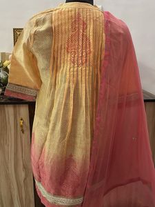 Elegant Yellow &amp; Pink Kurta Set