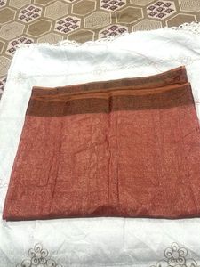 Beautiful Rusty Red Saree with blause