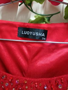 Chic Red Lace Overlay Dress