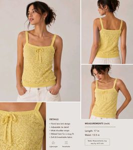 Yellow Lace Knit Camisole