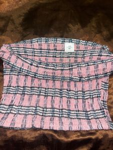 Pink Plaid Tube Top