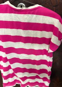 Pink &amp; White Striped T-Shirt