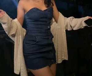 Denim Strapless Mini Dress