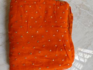 Beautiful Wedding Wear Orange Saree