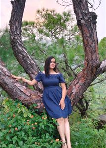 Elegant Off-Shoulder Blue Dress