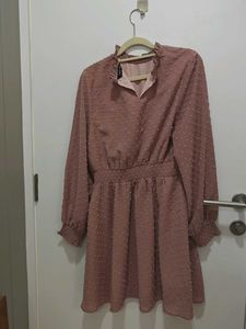 Chic Textured Rose Pink Dress