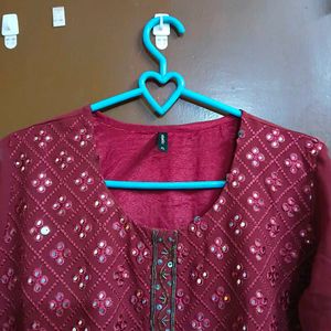 Maroon Kurta sharara Set with Dupatta