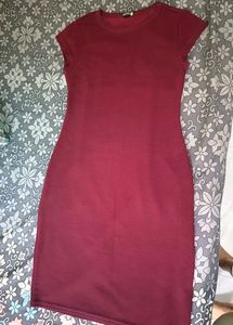Tokyo Talkies Women A-line Regular Fit Maroon Dres