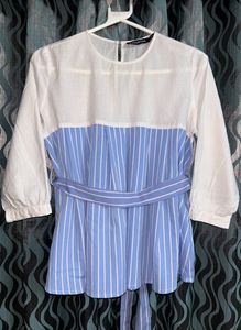 Chic Striped Panel Top