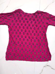 Pink Printed Women’s Kurti |