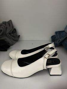 Chic White Slingback Heels size 38