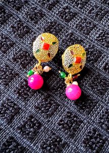 Gold Tone Ethnic Necklace &amp; Earrings Set
