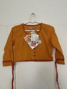 Fabindia Orange Ethnic Blouse