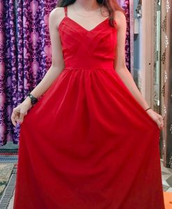 Elegant Red Full-Length One Piece