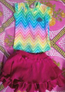 multicolored skirt set