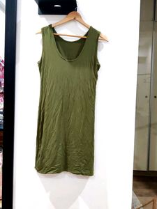 Olive Green Sleeveless Mini Dress