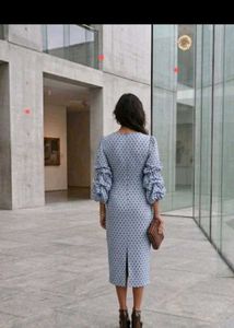Blue Polka Dot Wrap Dress