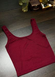 Ribbed Maroon Tank Top