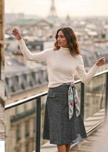 Boho Denim Skirt with Studs