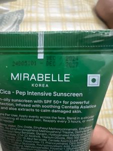 sealed Mirabelle  CICA-PEP Intensive Sunscre