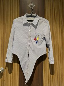 Striped Tie-Front Top