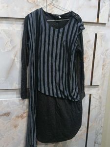 Asymmetrical Striped Tunic Top