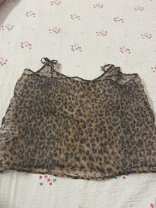 Sheer Leopard Print Cami Top
