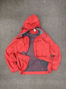 Red Hooded Rain Jacket