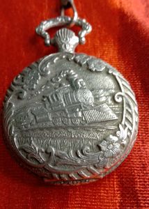 Vintage Train Pocket Watch
