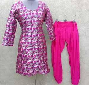 Vibrant Pink Kurta Set with Patiala Pants