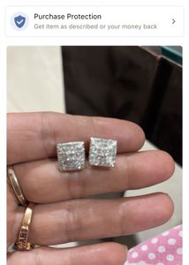 Sparkling Square Stud Earrings