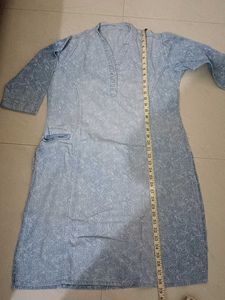 denim Printed Kurta