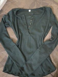 Black long Sleeve Henley Top