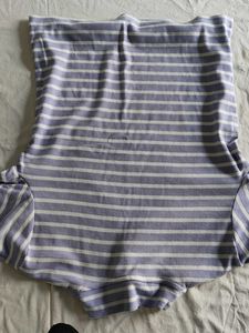 Striped High Neck Top