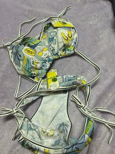 Cute Comic Print Bikini Set Free size