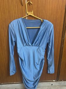 Chic Ruched V-Neck Dress