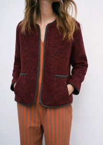 Chic Textured Maroon Jacket