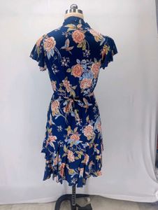 Blue Floral Print Dress