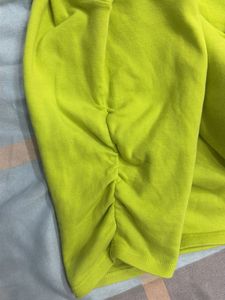 Lime Green Ruched Cropped Top