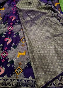 Elegant Purple Silk Saree with Intricate Gold Weav